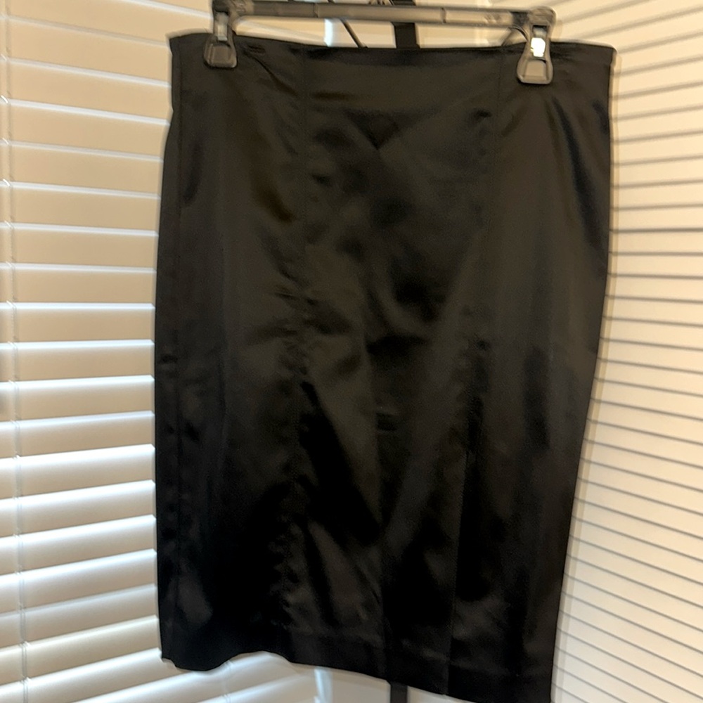 Black satin finish skirt
